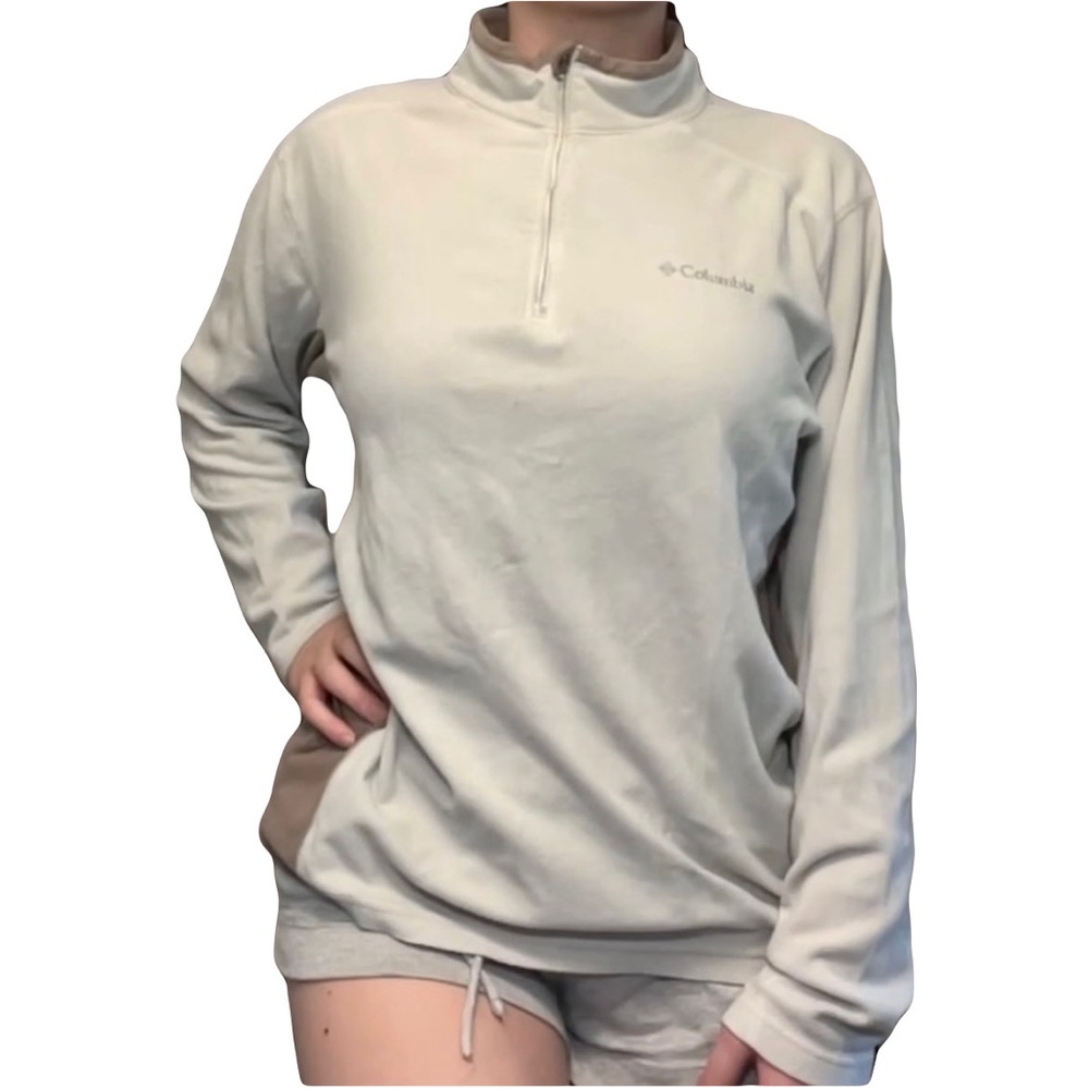 Patagonia cream and brown lightweight fleece